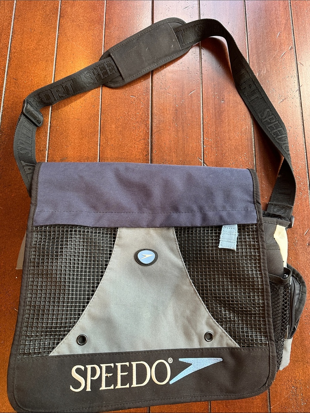 Speedo Black, Gray & Blue Messenger Bag